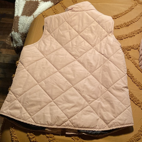 Monogrammed Puffer Vest/AJC Momogram in dark brown on a Tan Vest - Picture 4 of 4